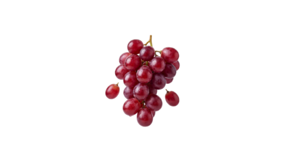 Fresh Red Grapes Bunch Falling Isolated Transparent Background, Ripe Fruit Motion Concept, PNG