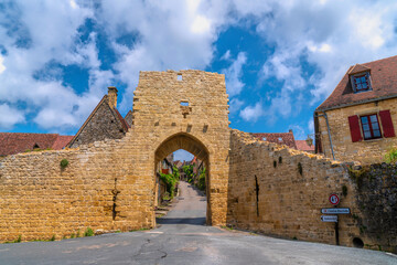 Village Walls Domme the Dordogne France Bastide
