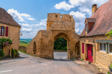 Ruins and Ramparts Domme Historic Village the Dordogne France
