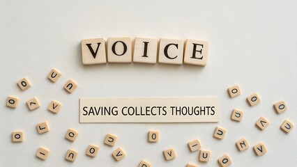 Creative Arrangement of Letter Blocks and a Thoughtful Phrase on a Neutral Background for Visual Communication