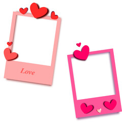 Valentine photo frame collage design template.