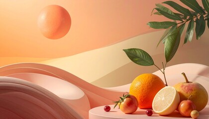 Food lifestyle background with warm color gradients and soft rounded shapes suggesting
