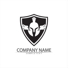 spartan logo and vector design helmet and head