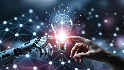 AI and Machine Learning Innovation with Human and Robot Touch on Big Data Network.