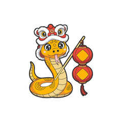 Snake holding chinese lantern