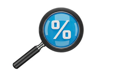 Magnifying Glass on Percentage Symbol