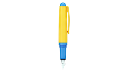 Yellow and Blue Fountain Pen with Silver Nib