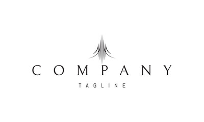 A vector logo featuring an abstract image sharp arrows and spears arranged in a minimal geometric emblem of strength and direction.