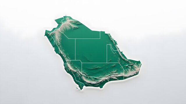 Detailed Topographic Map of Saudi Arabia