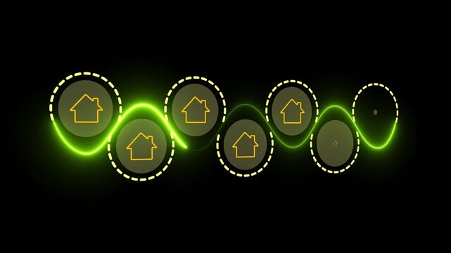 Real Estate Trend 2026 concept on the transparent background. Future real estate trends, property planning, housing investment and market outlook for the coming year. 4k video animation.