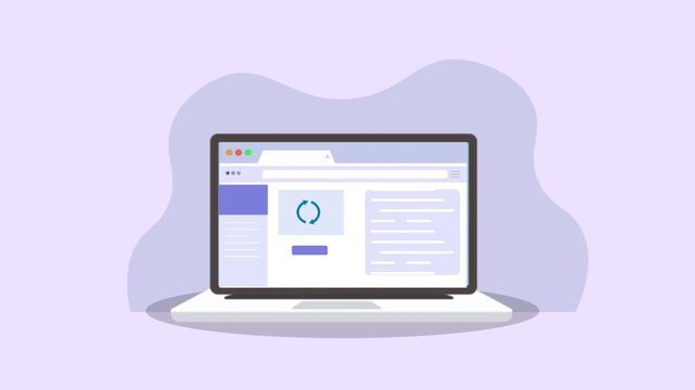 Modern Laptop Displaying Website Interface with Loading Animation.
