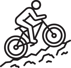 Mountain biking cyclist sport icon