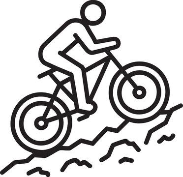 Mountain biking cyclist sport icon