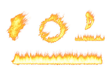 Png of Bright yellow fire flames with seamless smoke and sparks 