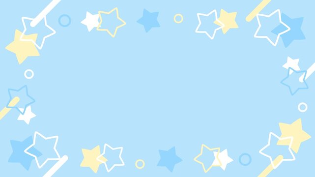 星のかわいいフレームアニメーション（水色）