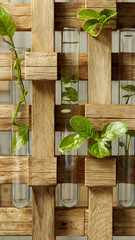 Natural-texture laboratory workspace emphasizing low-waste and sustainable chemistry practices