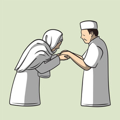 Indonesian Eid al-Fitr Forgiveness Tradition Between Muslim Family Members