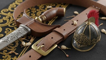 leather belt on white background