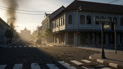 street in the evening