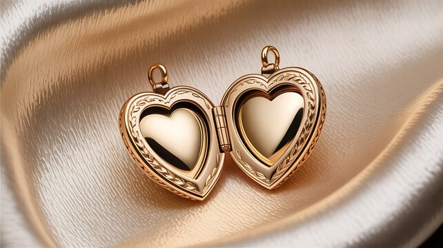 Elegant gold heart pendant open locket fine jewelry style photo