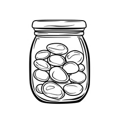 Vintage Capsules Jar | Clean, isolated vector art for creative projects.