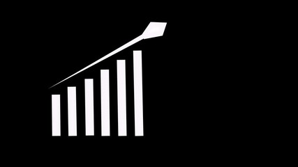 The Abstract business growth and graph chart icon animated . business graph with up arrow  animation video. r Bar chart for growing business progress by month on motion video . - Powered by Adobe