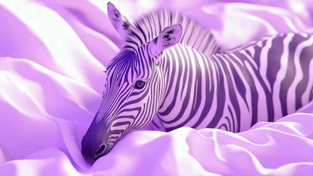 Zebra resting comfortably with eyes closed