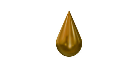 Fototapeta premium Drop of liquid gold or oil on a transparent background