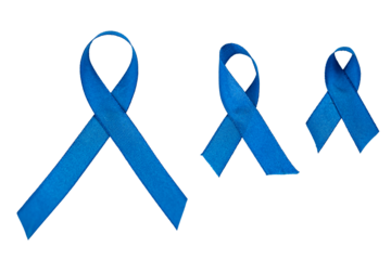 Blue Awareness Ribbons on Transparent Background: Fabric Ribbons for Community Support and Social Causes in Awareness Initiatives.