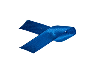 Blue Awareness Ribbon on Transparent Background: Fabric Ribbons for Community Support and Social Causes in Awareness Initiatives.