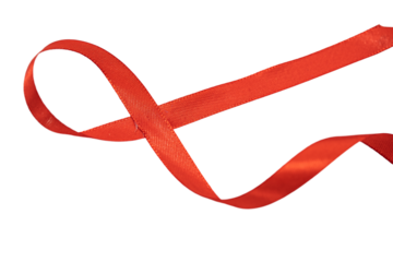 Community Support Initiatives: Awareness Through Fabric Ribbons and the Red Ribbon Loop on Transparent Background.