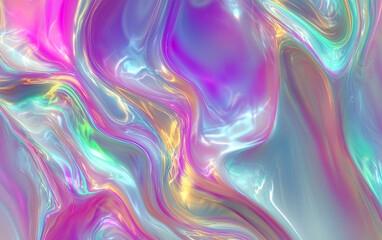 Abstract fluid background with flowing neon shapes in purple, blue, and pink creating a futuristic liquid effect.