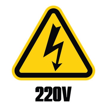 Danger 220 volts sign.