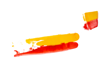 Artistic Abstract Red and Yellow Brush Strokes: A Vibrant Design for Home Decor on a Transparent Background.