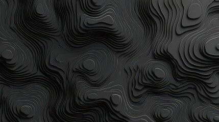 Fototapeta premium Dark Topographic Landscape Layers with Glowing Particles Abstract Terrain Map 3D Rendering