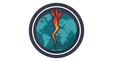 global warming climate change concept showing a burning cracked earth globe for environmental awareness and crisis campaigns
