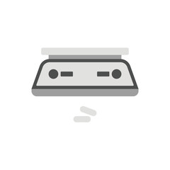 Obraz premium Laboratory hot plate icon used for heating chemical solutions during experiments. Flat vector illustration suitable for science, chemistry, and educational design.