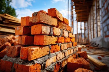 Construction Bricks and Mortar Texture, transparent background Building