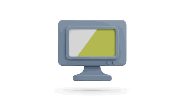 Retro Computer Monitor 3D Icon with Green and White Screen Display.