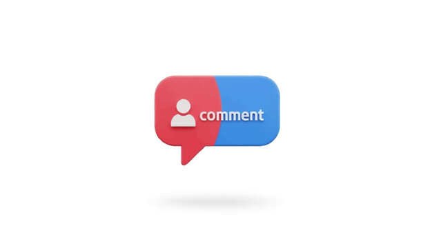 Social Media Comment and User Icon in Speech Bubble.