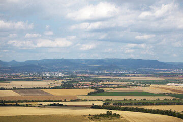 Fototapeta premium aerial view of czech rural landscape