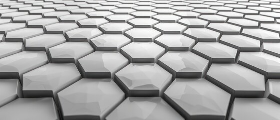 Background with 3D hexagons grey texture perspective.