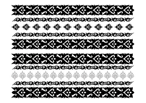 Set of seamless borders