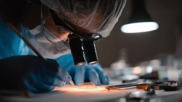Scientist documenting and photographing physical evidence meticulously to ensure accuracy during forensic case processing