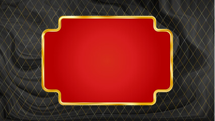 Black Red Gold Christmas card bg. Vintage luxury frame