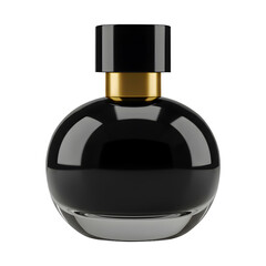 Elegant Black and Gold Spherical Perfume Bottle