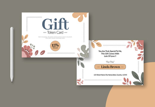 Gift Card Design Template Layout