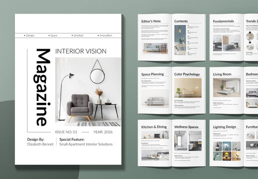 Interior Magazine Template Layout