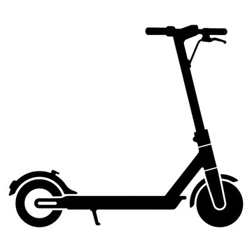 Modern Electric Kickboard Icon PNG on Transparent Background - Flat Design E-Kickboard Vecto