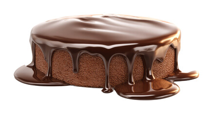 Rich chocolate mousse cake with glossy ganache